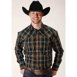 Roper Dark Chocolate Plaid Long Sleeve
