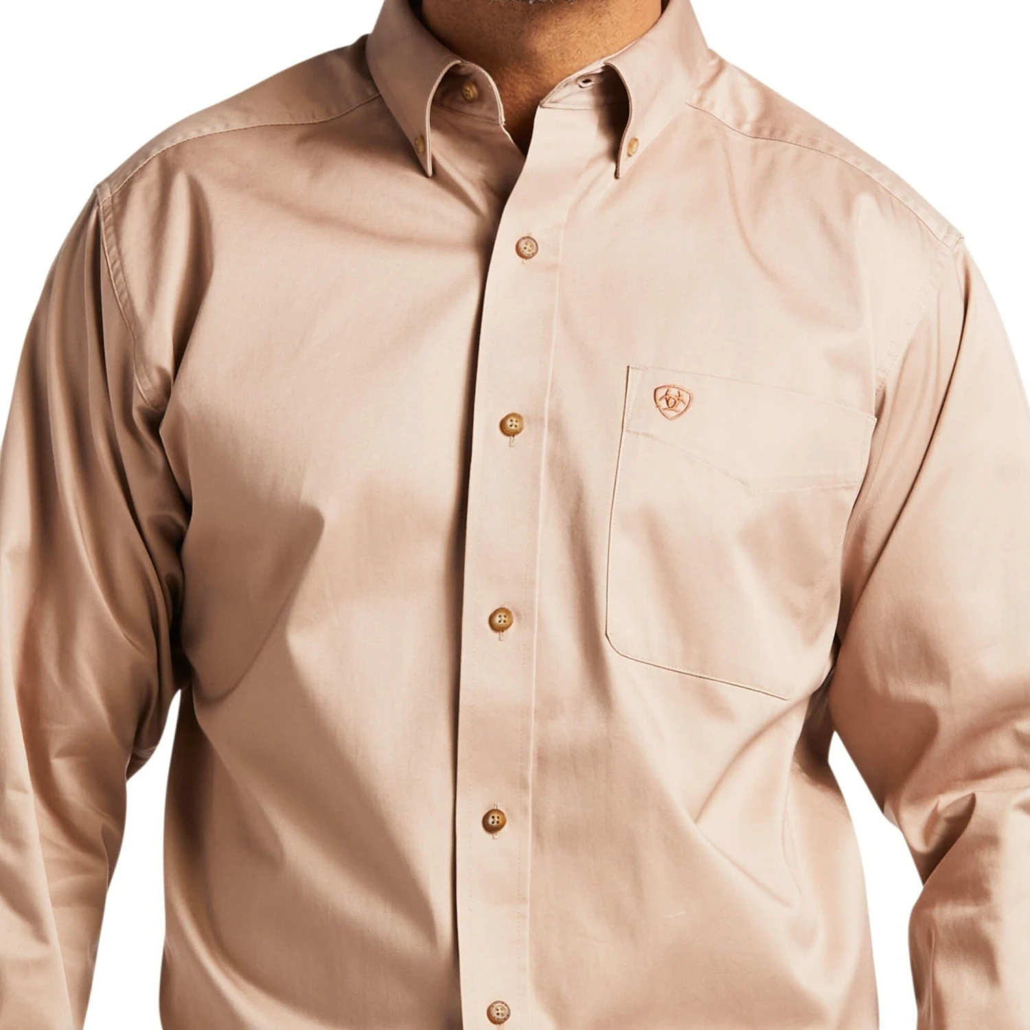 Ariat Men's Solid Khaki Twill Shirt 3 Ariat Men's Solid Khaki Twill Shirt - Image 3