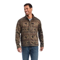 Ariat Brown Southwest Zip Sweater