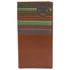 Hooey Tan, Green, And Blue Stripe Rodeo Wallet