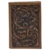 Hooey Chocolate Tooled Trifold Wallet