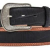 3D Men's Black Distressed Caiman Belt