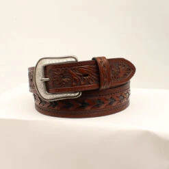 Men's Floral Chevron Stitching Belt