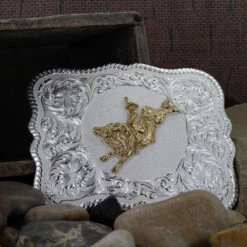 Montana Silversmiths Scalloped Bull Rider Buckle 5 Montana Silversmiths Scalloped Bull Rider Buckle -HOOey Sales Store 61669 528b