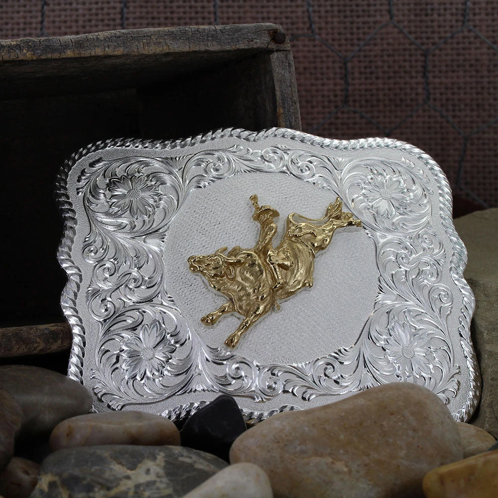 Montana Silversmiths Scalloped Bull Rider Buckle 3 Montana Silversmiths Scalloped Bull Rider Buckle - Image 3