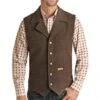 Powder River Dark Heather Brown Wool Vest