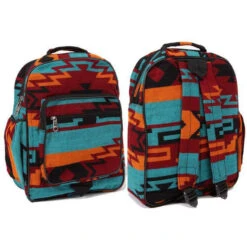 Teal And Orange Aztec Backpack