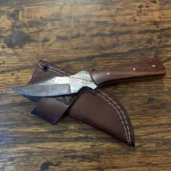 Twisted X Damascus Knife & Sheath -HOOey Sales Store CSH WDb