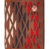 Hooey Aztec Cut Overlay Trifold Wallet-Ivory,Black,Red