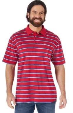 Wrangler Red White And Blue Striped Polo