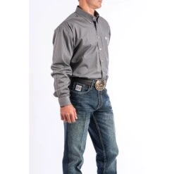 Cinch Solid Dove Gray Button Down Shirt -HOOey Sales Store MTW1104238 2