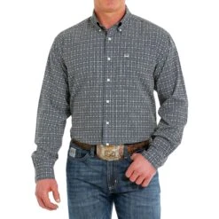 Cinch Men's Long Sleeve Navy Arena Flex Shirt