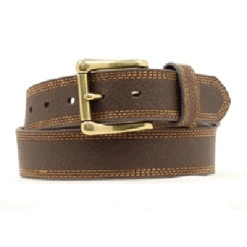 Men's Nocona Brown Triple Stitch Belt