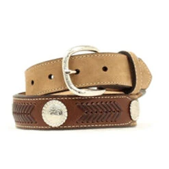 Nocona Men's Brown Ribbon Concho Belt