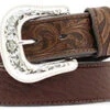 Nocona Men's Brown Bullhide Floral Belt