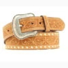 Nocona Men's Tan Cross Embossed Stitched Belt