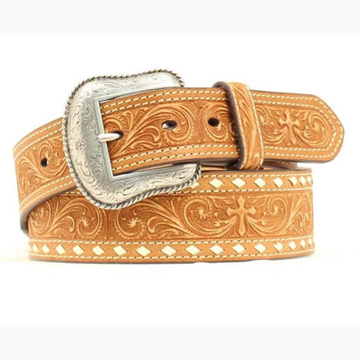 Nocona Men's Tan Cross Embossed Stitched Belt 2 Nocona Men's Tan Cross Embossed Stitched Belt -HOOey Sales Store Nocona Mens Western Belt prod 62799 l N2497444