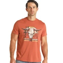 Panhandle Slim Unisex Rust Skull Tee