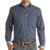 Panhandle Slim Men's Blue Geo Print Long Sleeve