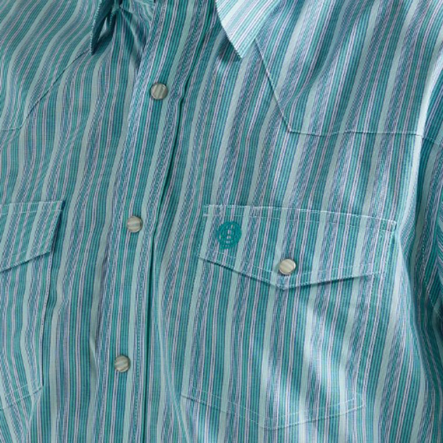 Wrangler Teal Striped George Strait Shirt 3 Wrangler Teal Striped George Strait Shirt - Image 3
