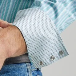 Wrangler Teal Striped George Strait Shirt 7 Wrangler Teal Striped George Strait Shirt -HOOey Sales Store Screenshot2023 02 28145126