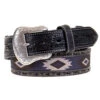 Nocona Grey Southwest Fabric Inlay Belt