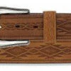 Tony Lama Men's Brown Navajo Blanket Tooled Belt