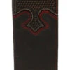 Black With Basketweave Overlay Rodeo Wallet