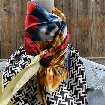 Yellow Geometric Rose Print Wild Rag 2 Yellow Geometric Rose Print Wild Rag - Image 2